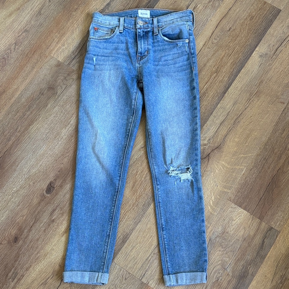 Hudson Natalie Mid Rise Slim Boyfriend Jeans Sz 24